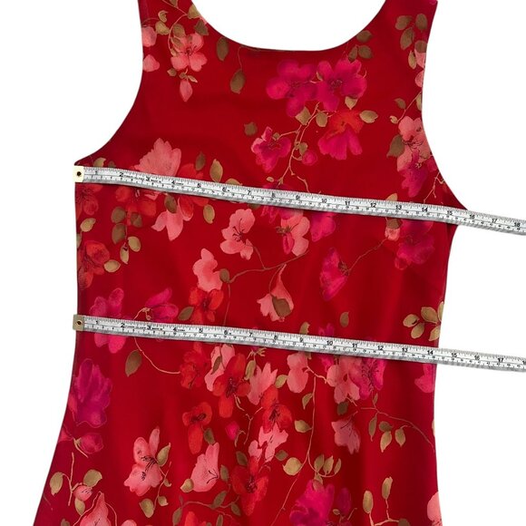 Vintage B.Moss Floral Shift Dress Red Size 4 Fairy 90s Y2K Romantic Feminine - Picture 8 of 9